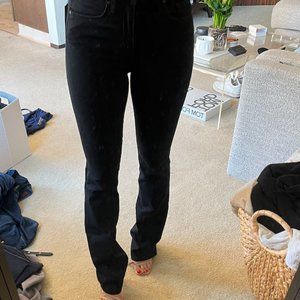 Black High Cut Boot Cut Jeans
